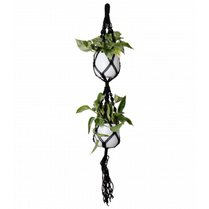Macrame doble nudo espiral negro 120cm | El Huerto Deitana ®